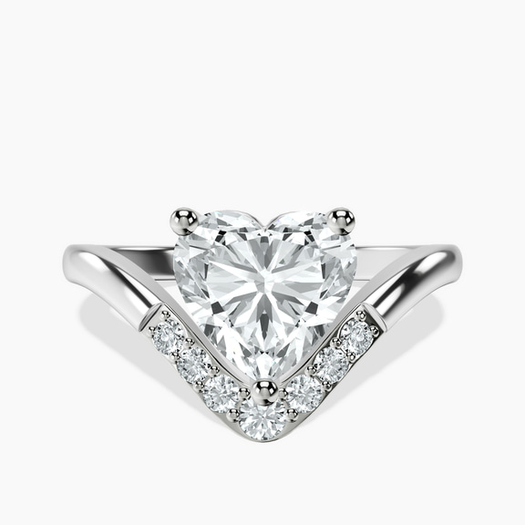 Platinum Curved Crest Lab Diamond Ring front image