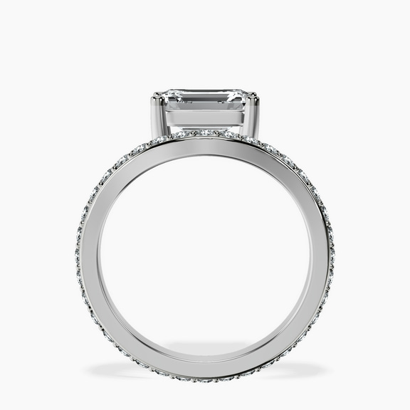 Platinum Pave Crest Lab Diamond Ring side right image one