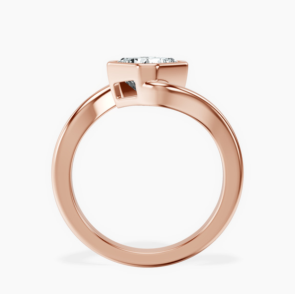 14ct Rose Gold Ava Crest Lab Diamond Ring side right image one