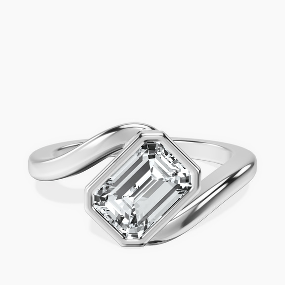 Platinum Ava Crest Lab Diamond Ring front image