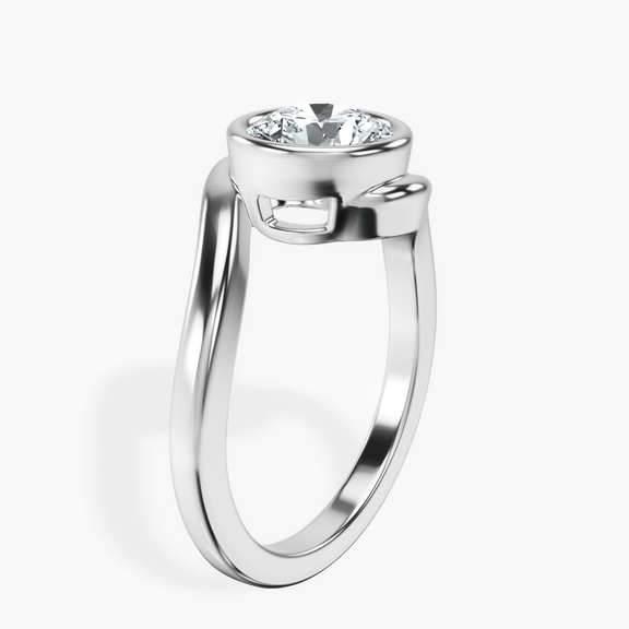Platinum Ava Crest Lab Diamond Ring standing product image one