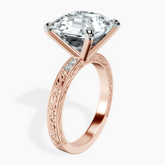 14kt Rose Gold Antique Allure Vintage Lab Diamond Ring standing product image one