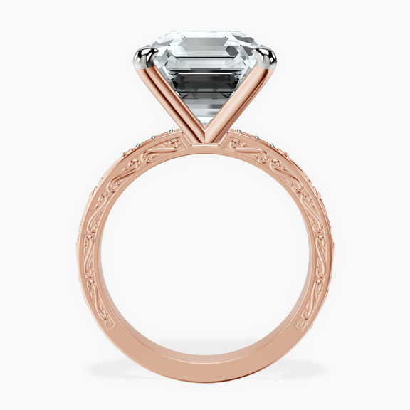 14kt Rose Gold Antique Allure Vintage Lab Diamond Ring side right image one