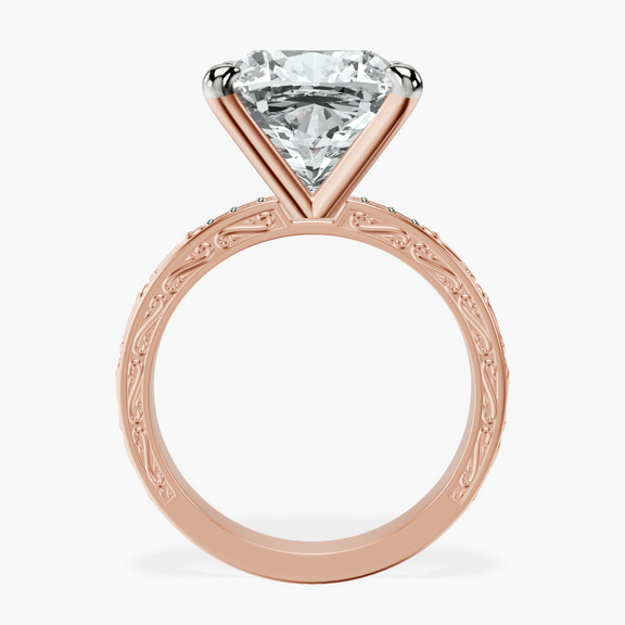 18kt Rose Gold Antique Allure Vintage Lab Diamond Ring side right image one