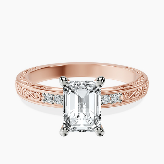18kt Rose Gold Antique Allure Vintage Lab Diamond Ring front image