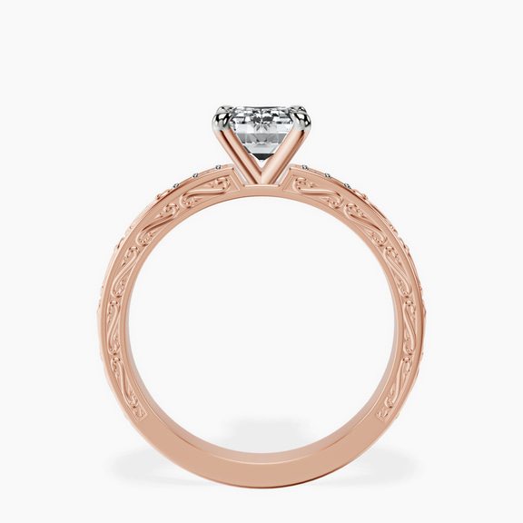 18kt Rose Gold Antique Allure Vintage Lab Diamond Ring side right image one