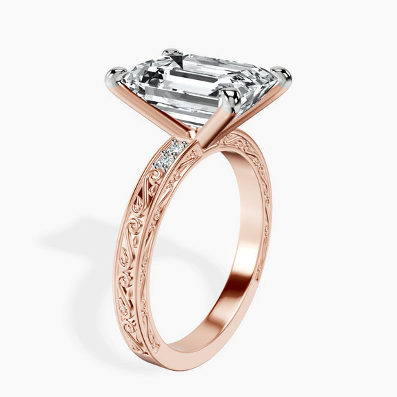 18kt Rose Gold Antique Allure Vintage Lab Diamond Ring standing product image one