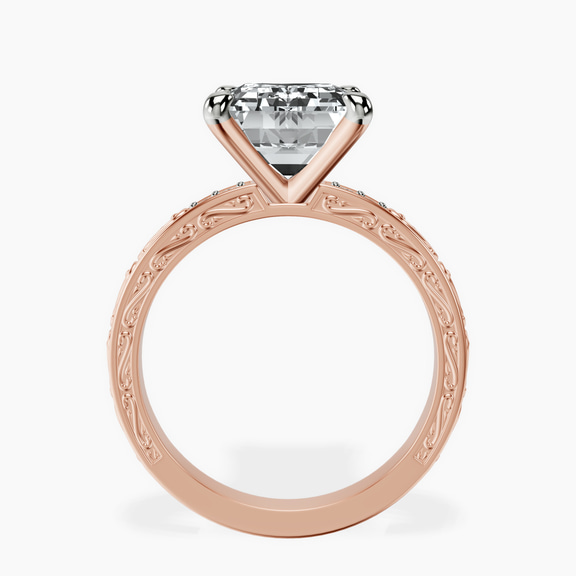 18kt Rose Gold Antique Allure Vintage Lab Diamond Ring side right image one