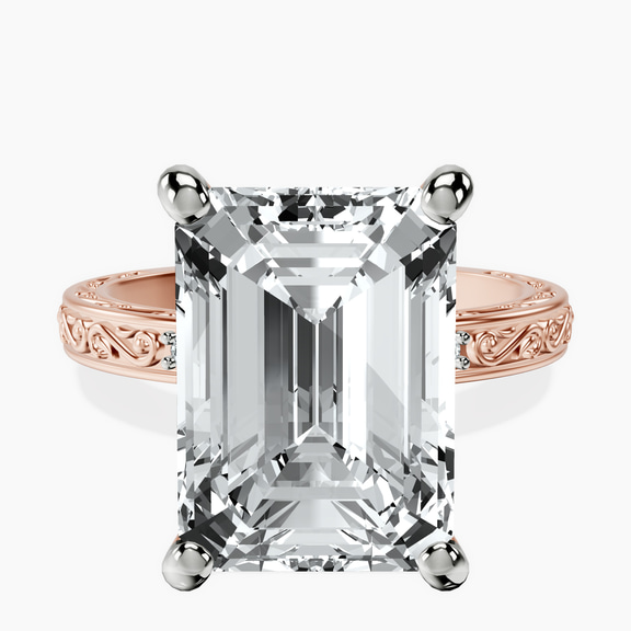 10kt Rose Gold Antique Allure Vintage Lab Diamond Ring front image