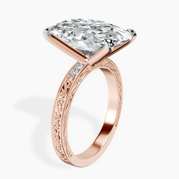 18kt Rose Gold Antique Allure Vintage Lab Diamond Ring standing product image one