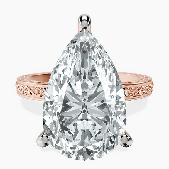 10kt Rose Gold Antique Allure Vintage Lab Diamond Ring front image
