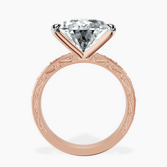 10kt Rose Gold Antique Allure Vintage Lab Diamond Ring side right image one