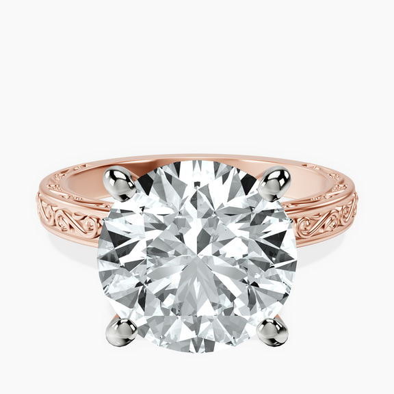10kt Rose Gold Antique Allure Vintage Lab Diamond Ring front image