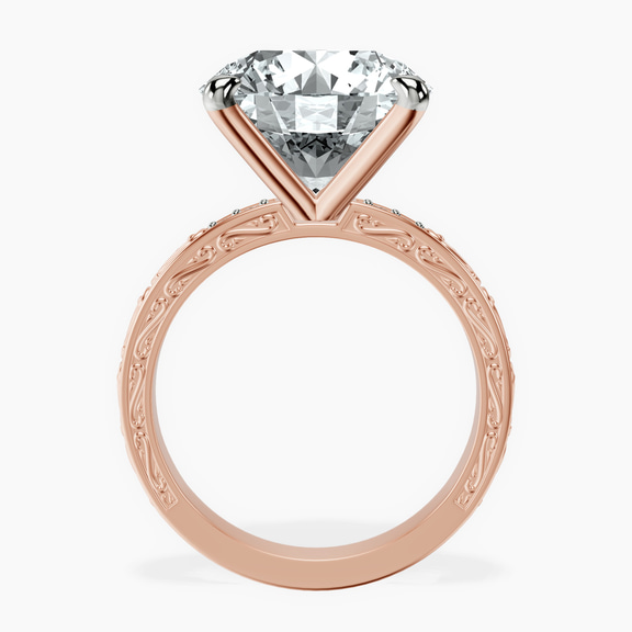 18kt Rose Gold Antique Allure Vintage Lab Diamond Ring side right image one
