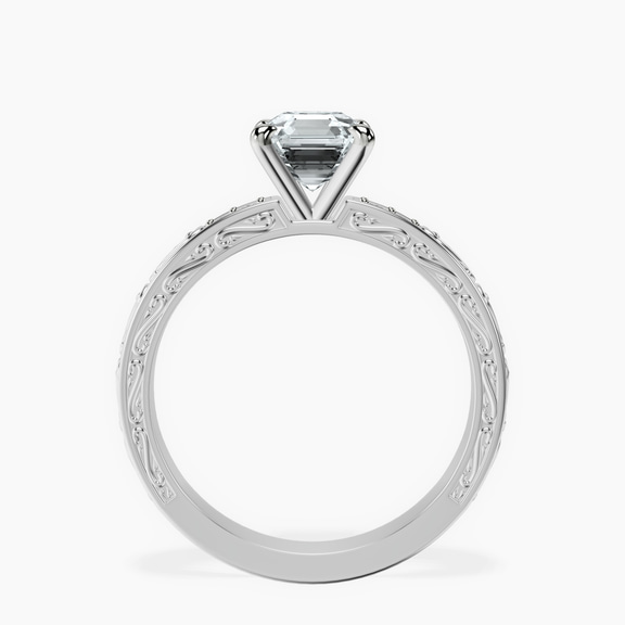 Platinum Antique Allure Vintage Lab Diamond Ring side right image one
