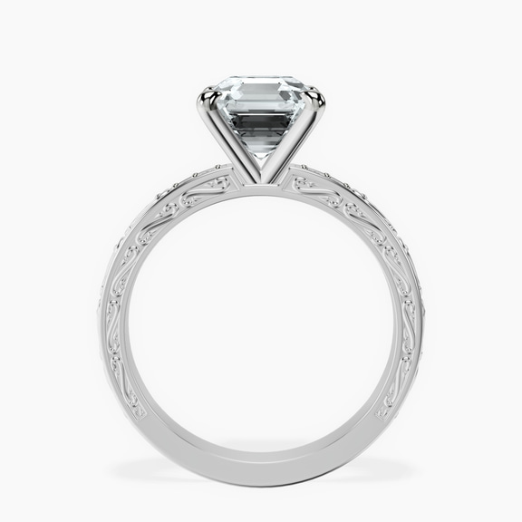 Platinum Antique Allure Vintage Lab Diamond Ring side right image one