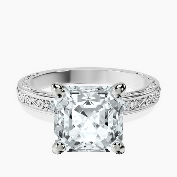 Platinum Antique Allure Vintage Lab Diamond Ring front image
