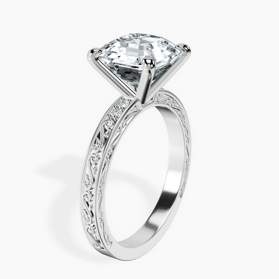 Platinum Antique Allure Vintage Lab Diamond Ring standing product image one