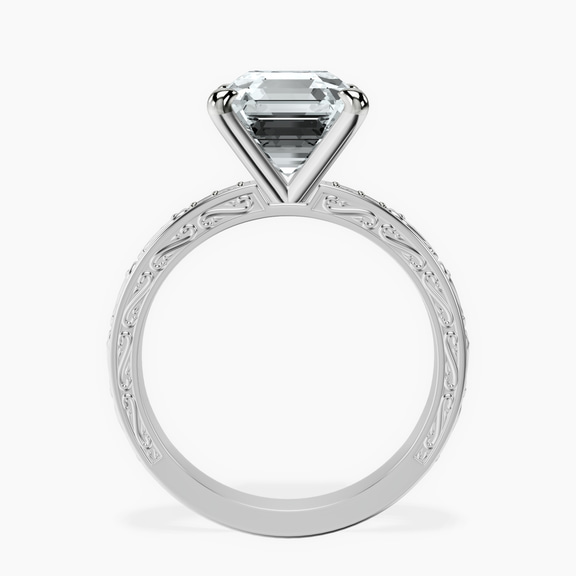 Platinum Antique Allure Vintage Lab Diamond Ring side right image one