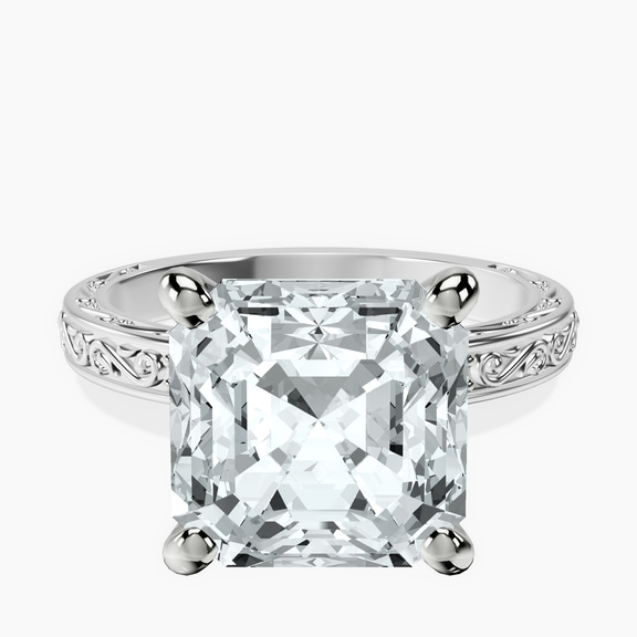 Platinum Antique Allure Vintage Lab Diamond Ring front image