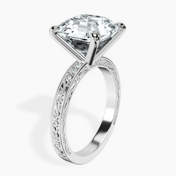 Platinum Antique Allure Vintage Lab Diamond Ring standing product image one