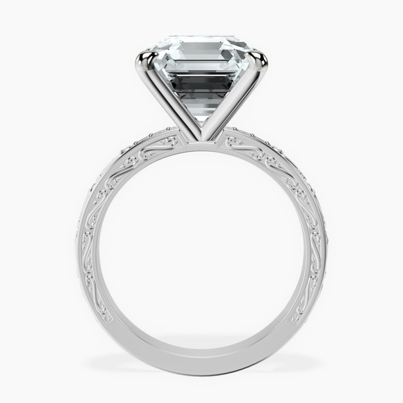 Platinum Antique Allure Vintage Lab Diamond Ring side right image one