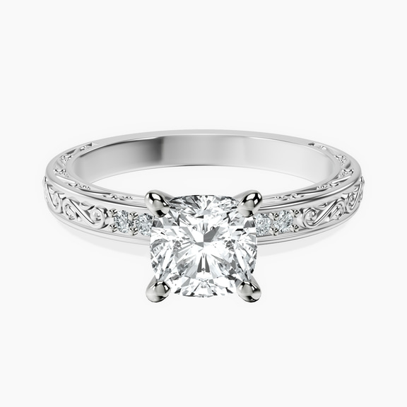 Platinum Antique Allure Vintage Lab Diamond Ring front image