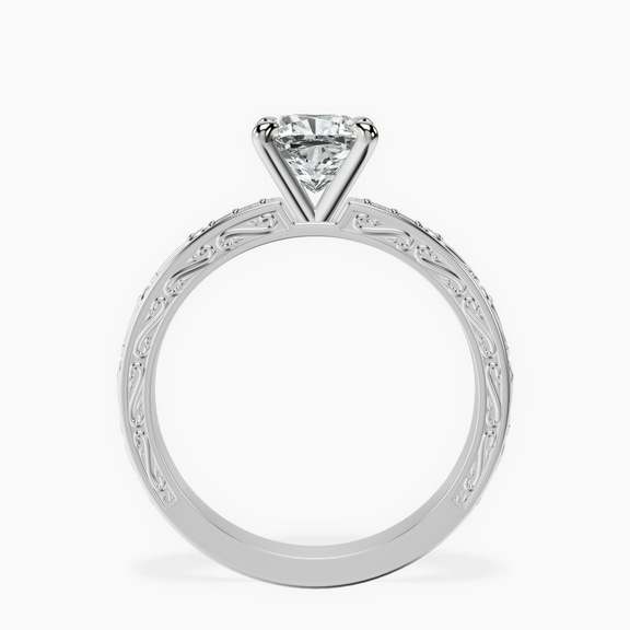 Platinum Antique Allure Vintage Lab Diamond Ring side right image one