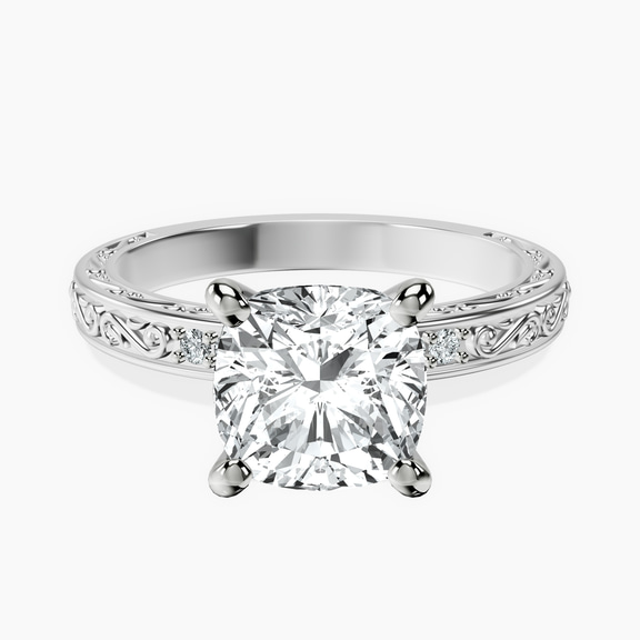 Platinum Antique Allure Vintage Lab Diamond Ring front image