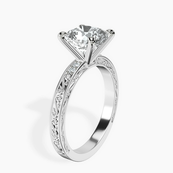 Platinum Antique Allure Vintage Lab Diamond Ring standing product image one