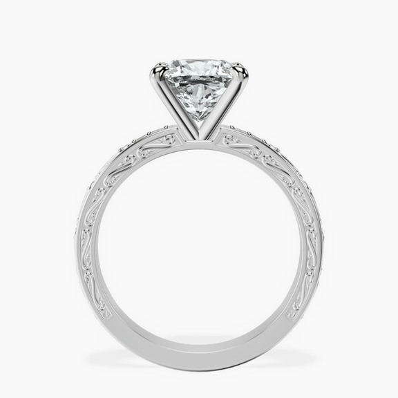 Platinum Antique Allure Vintage Lab Diamond Ring side right image one