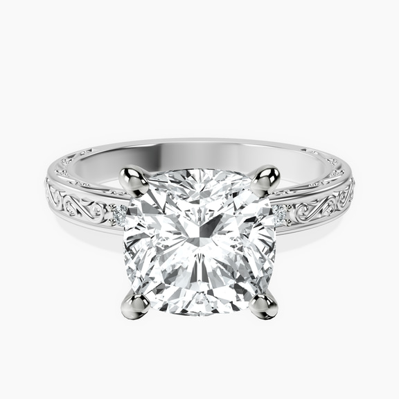 Platinum Antique Allure Vintage Lab Diamond Ring front image