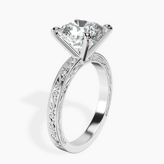 Platinum Antique Allure Vintage Lab Diamond Ring standing product image one