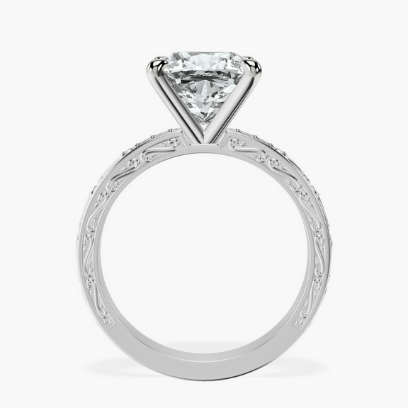 Platinum Antique Allure Vintage Lab Diamond Ring side right image one