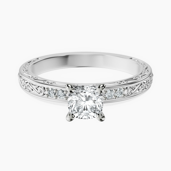 Platinum Antique Allure Vintage Lab Diamond Ring front image