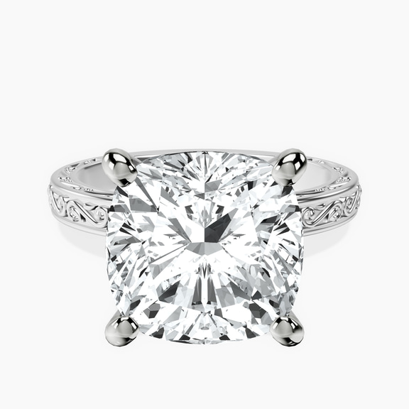 Platinum Antique Allure Vintage Lab Diamond Ring front image