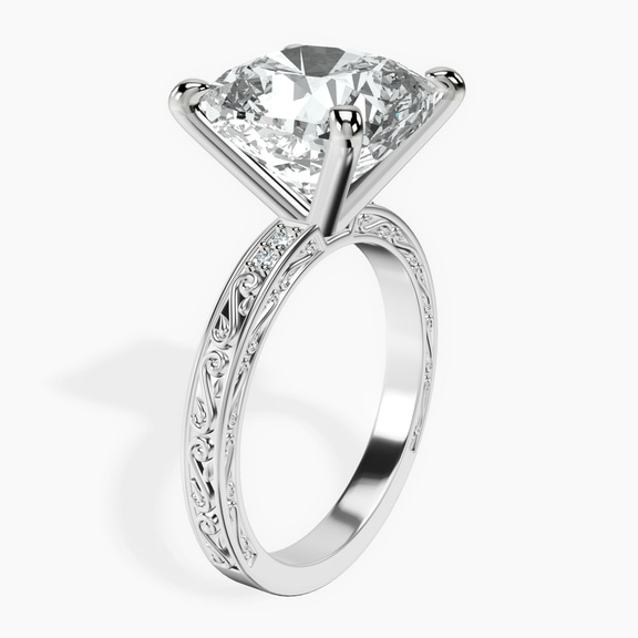 Platinum Antique Allure Vintage Lab Diamond Ring standing product image one