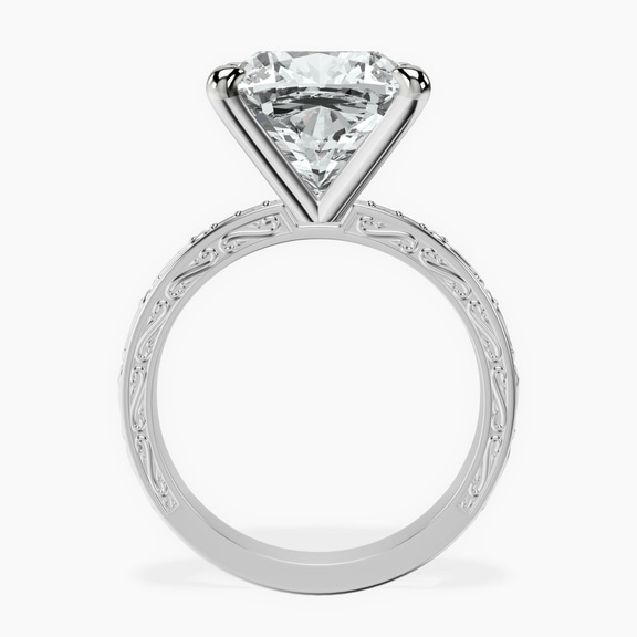 Platinum Antique Allure Vintage Lab Diamond Ring side right image one