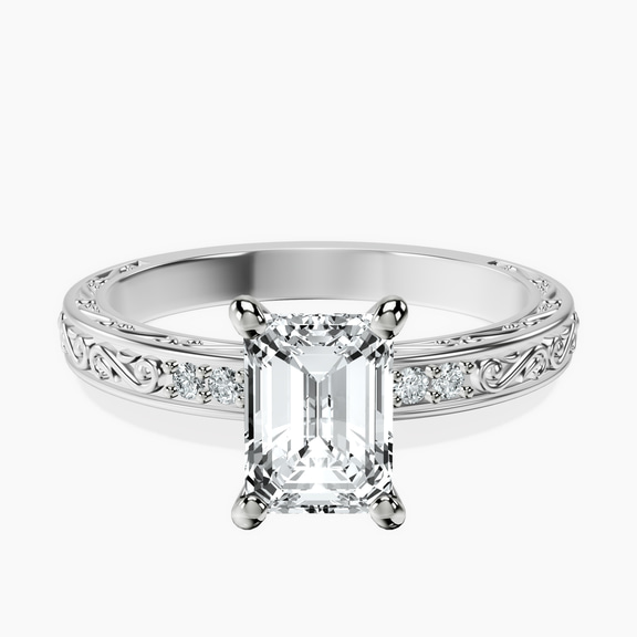 Platinum Antique Allure Vintage Lab Diamond Ring front image