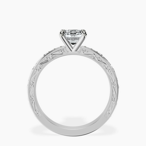 Platinum Antique Allure Vintage Lab Diamond Ring side right image one