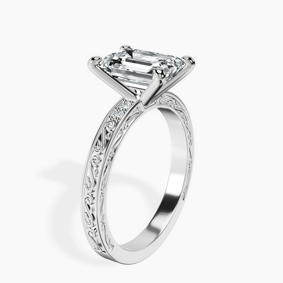 Platinum Antique Allure Vintage Lab Diamond Ring standing product image one