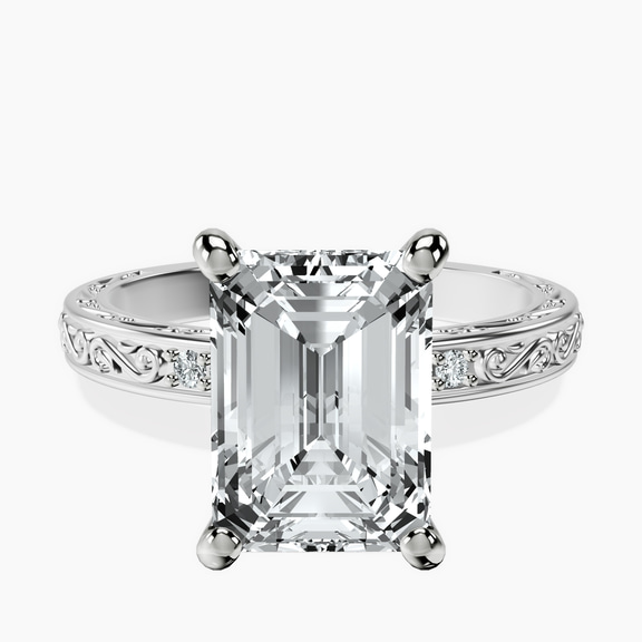 Platinum Antique Allure Vintage Lab Diamond Ring front image
