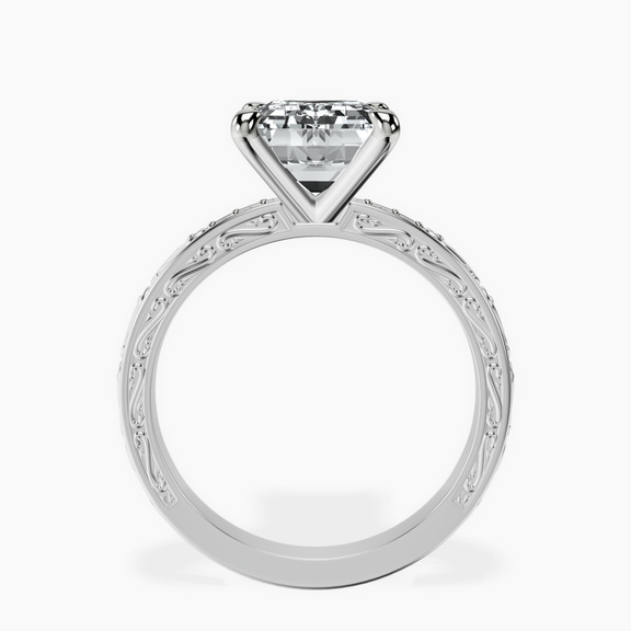 Platinum Antique Allure Vintage Lab Diamond Ring side right image one