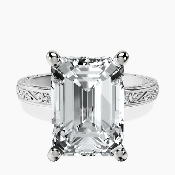 Platinum Antique Allure Vintage Lab Diamond Ring front image