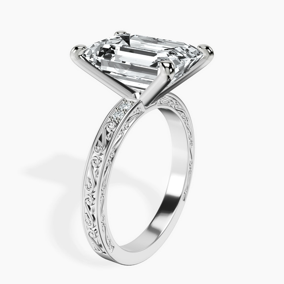 Platinum Antique Allure Vintage Lab Diamond Ring standing product image one