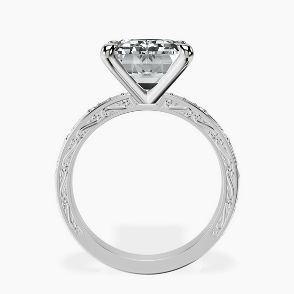 Platinum Antique Allure Vintage Lab Diamond Ring side right image one