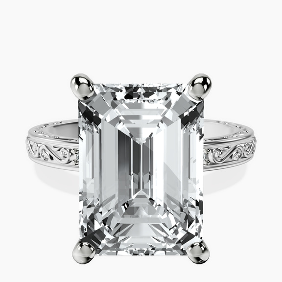 Platinum Antique Allure Vintage Lab Diamond Ring front image