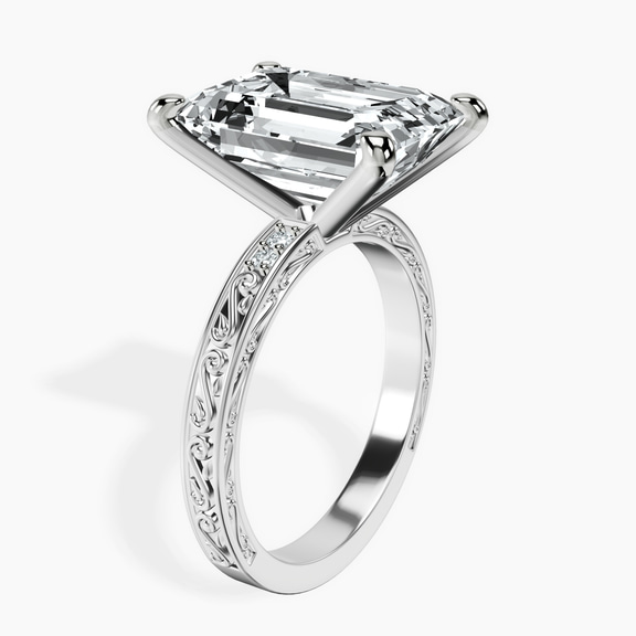 Platinum Antique Allure Vintage Lab Diamond Ring standing product image one