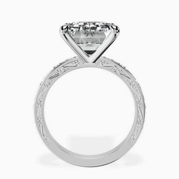 Platinum Antique Allure Vintage Lab Diamond Ring side right image one