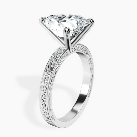Platinum Antique Allure Vintage Lab Diamond Ring standing product image one